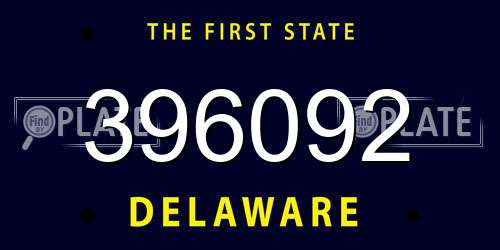 396092 Delaware License Plate