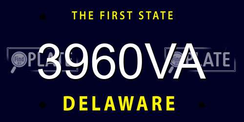 3960VA Delaware License Plate