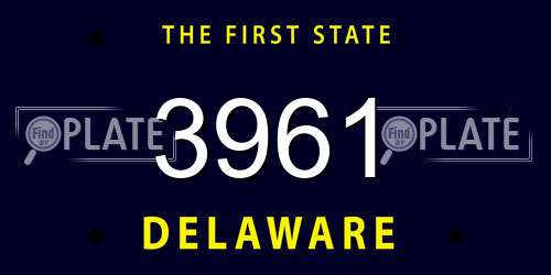 3961 Delaware License Plate