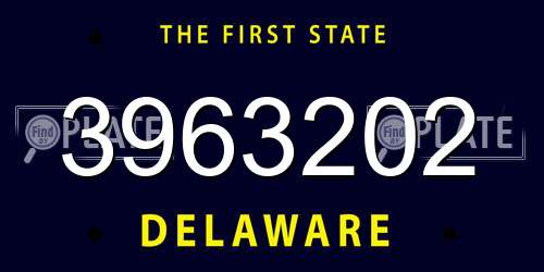 3963202 Delaware License Plate