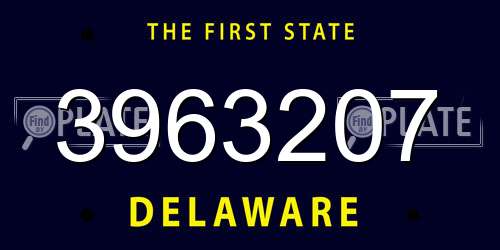 3963207 Delaware License Plate