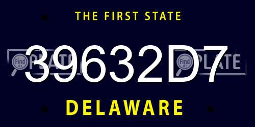 39632D7 Delaware License Plate