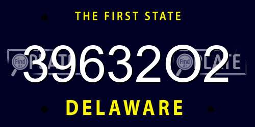 39632O2 Delaware License Plate