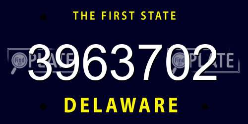 3963702 Delaware License Plate