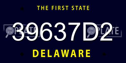 39637D2 Delaware License Plate