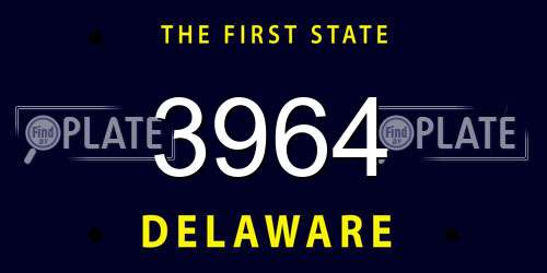 3964 Delaware License Plate