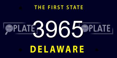 3965 Delaware License Plate