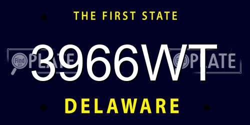 3966WT Delaware License Plate