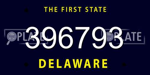 396793 Delaware License Plate