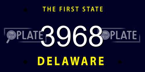 3968 Delaware License Plate