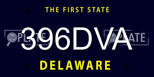 396DVA Delaware License Plate