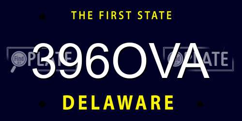 396OVA Delaware License Plate