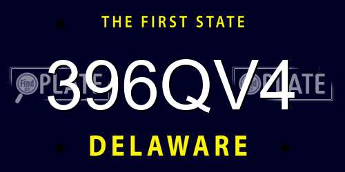 396QV4 Delaware License Plate