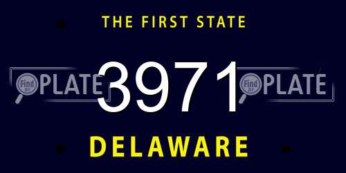 3971 Delaware License Plate