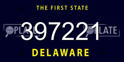 397221 Delaware License Plate