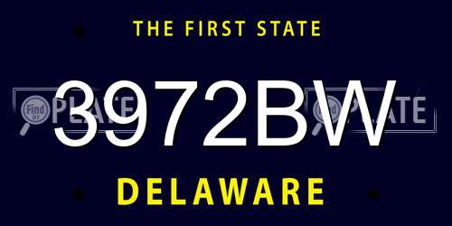 3972BW Delaware License Plate