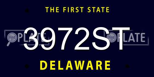 3972ST Delaware License Plate