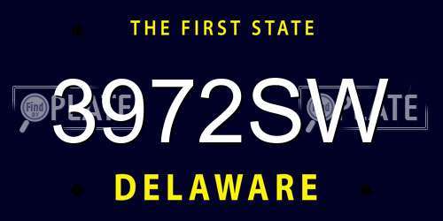 3972SW Delaware License Plate