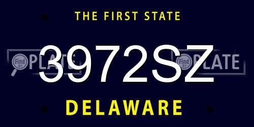 3972SZ Delaware License Plate