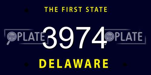 3974 Delaware License Plate