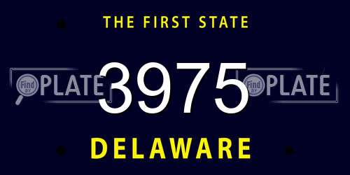 3975 Delaware License Plate