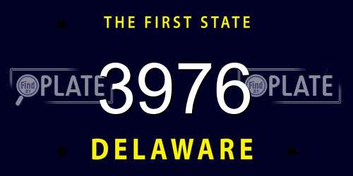 3976 Delaware License Plate