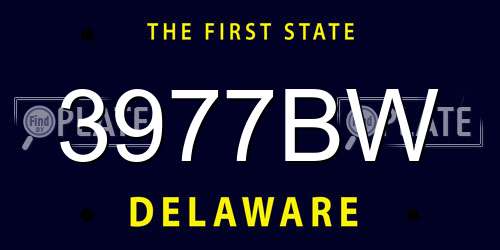 3977BW Delaware License Plate