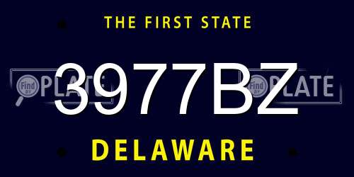 3977BZ Delaware License Plate