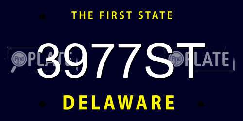 3977ST Delaware License Plate