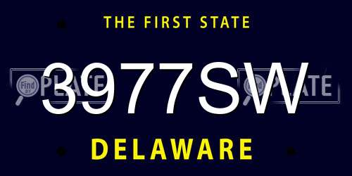 3977SW Delaware License Plate