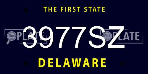 3977SZ Delaware License Plate