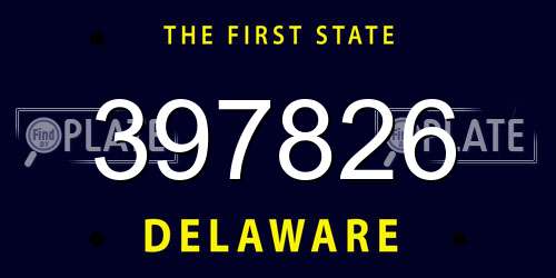 397826 Delaware License Plate