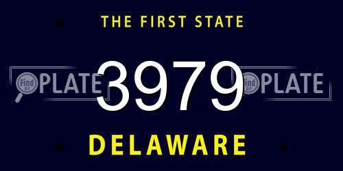 3979 Delaware License Plate