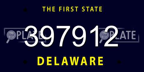 397912 Delaware License Plate