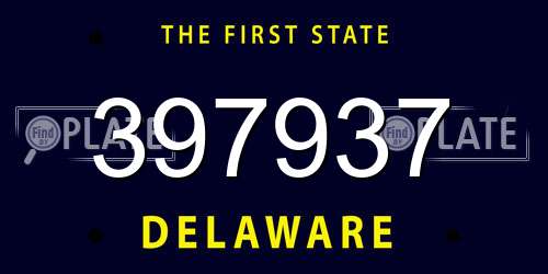 397937 Delaware License Plate