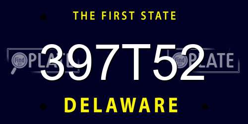 397T52 Delaware License Plate