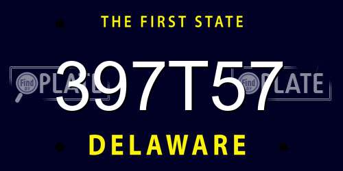 397T57 Delaware License Plate