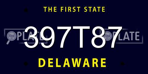 397T87 Delaware License Plate