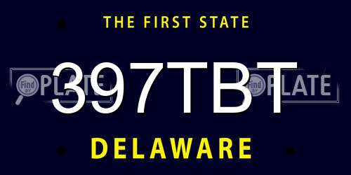 397TBT Delaware License Plate