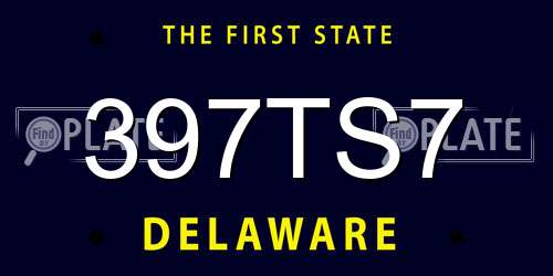 397TS7 Delaware License Plate