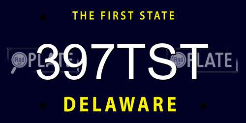 397TST Delaware License Plate
