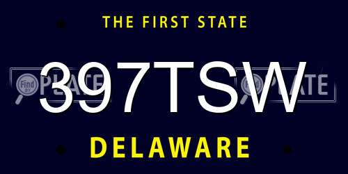397TSW Delaware License Plate