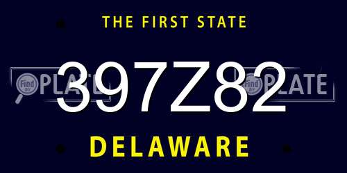 397Z82 Delaware License Plate