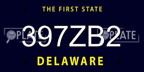 397ZB2 Delaware License Plate
