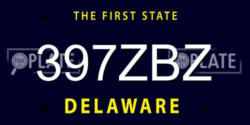 397ZBZ Delaware License Plate
