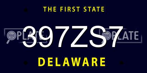 397ZS7 Delaware License Plate
