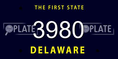 3980 Delaware License Plate