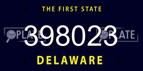 398023 Delaware License Plate