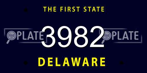 3982 Delaware License Plate