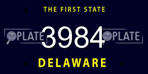3984 Delaware License Plate